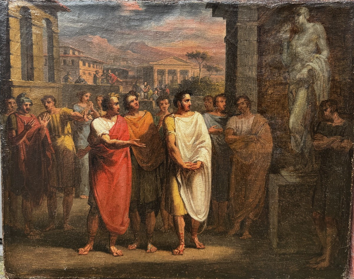 Jean Baptiste Joseph Wicar 1762-1834 Attributed To, La Visite De César, Projet De Prix De Rome?-photo-2