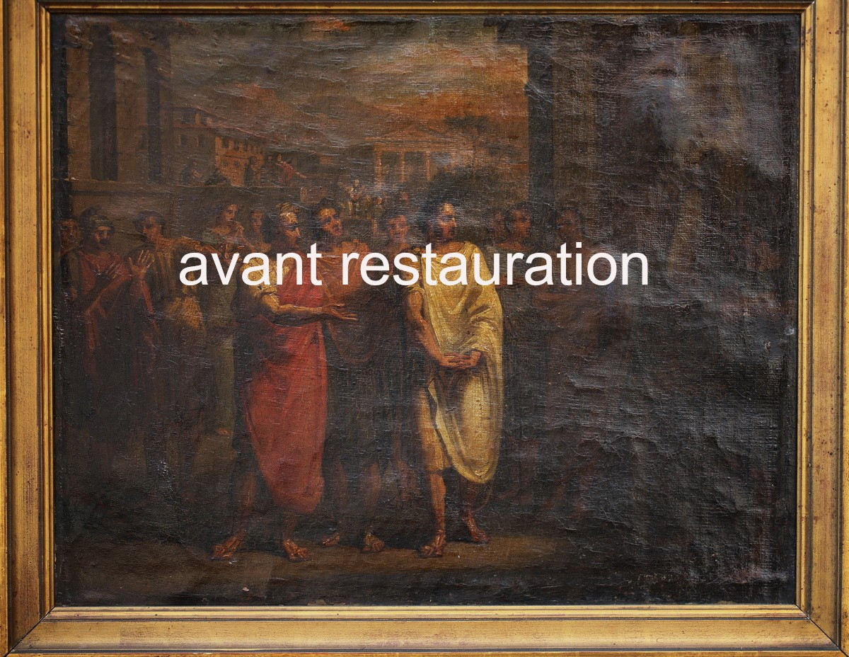 Jean Baptiste Joseph Wicar 1762-1834 Attributed To, La Visite De César, Projet De Prix De Rome?-photo-1