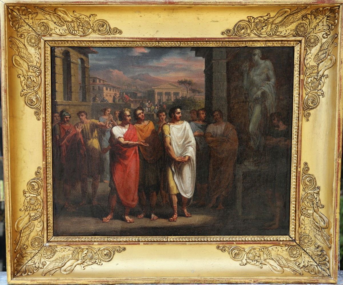 Jean Baptiste Joseph Wicar 1762-1834 Attributed To, La Visite De César, Projet De Prix De Rome?