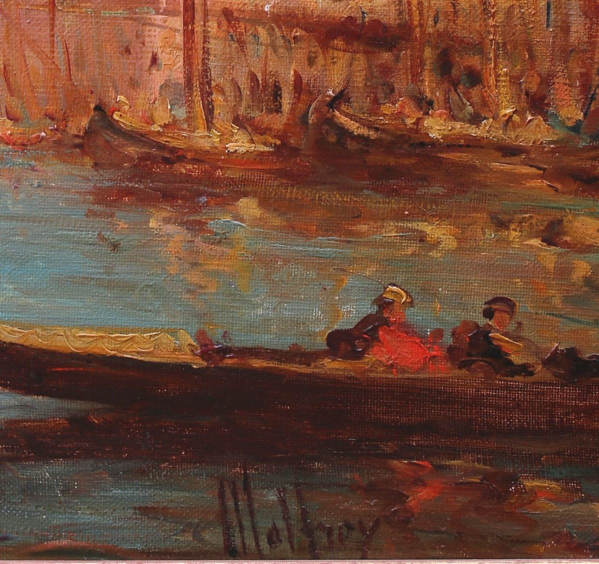Henri Malfroy 1895-1945, Venise Le Grand Canal, Oil On Canvas Signed .-photo-3