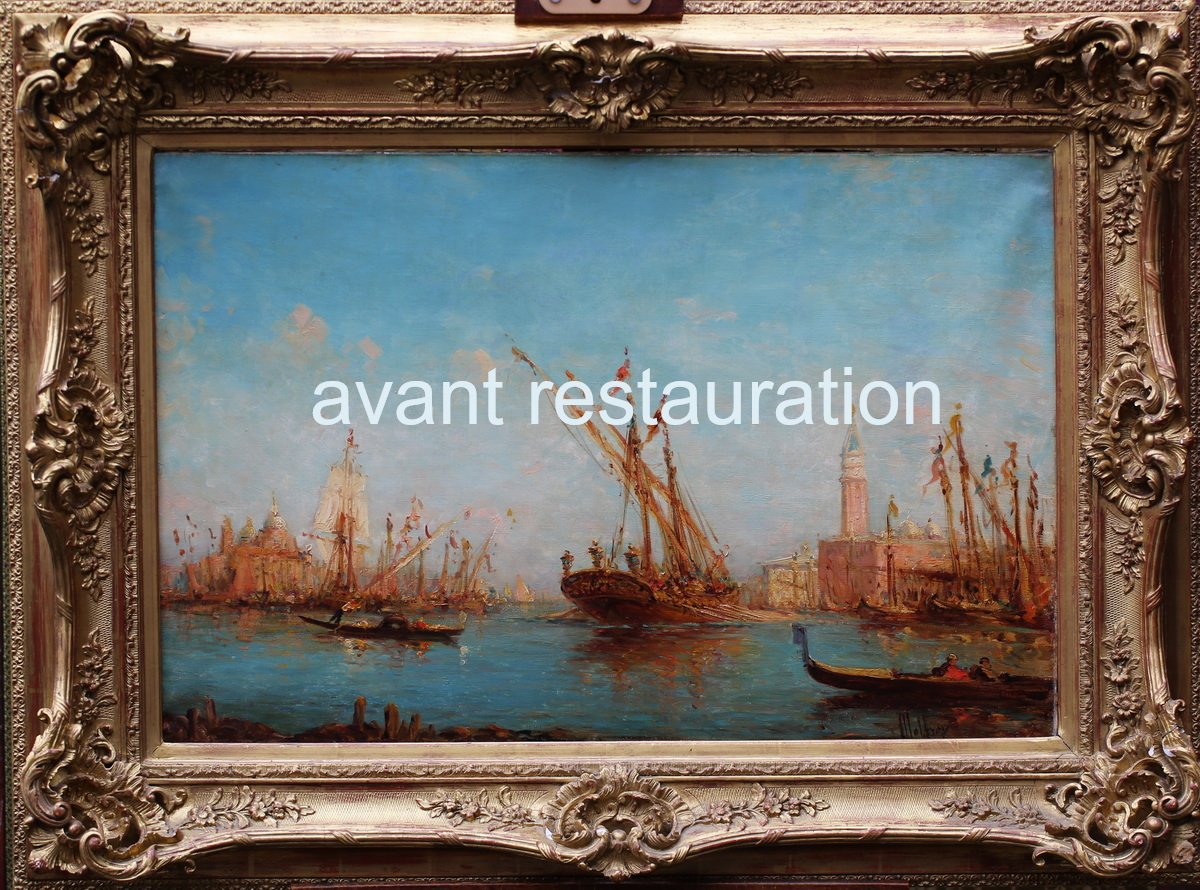 Henri Malfroy 1895-1945, Venise Le Grand Canal, Oil On Canvas Signed .-photo-1