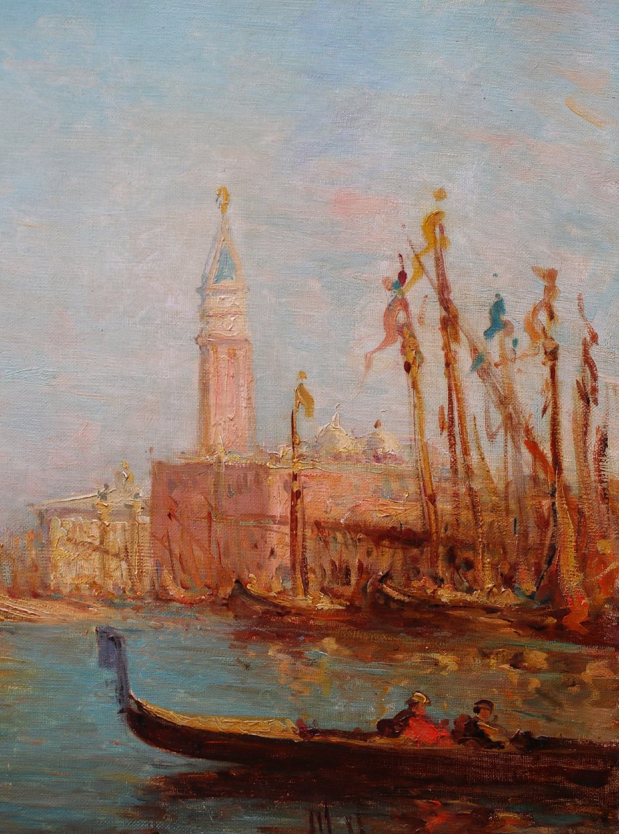 Henri Malfroy 1895-1945, Venise Le Grand Canal, Oil On Canvas Signed .-photo-3