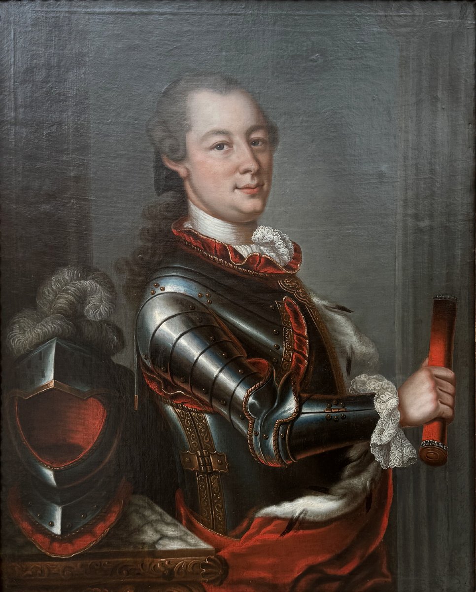 18th Century French Or Foreign School, Portrait Of A Young Man In Cuirass.-photo-2