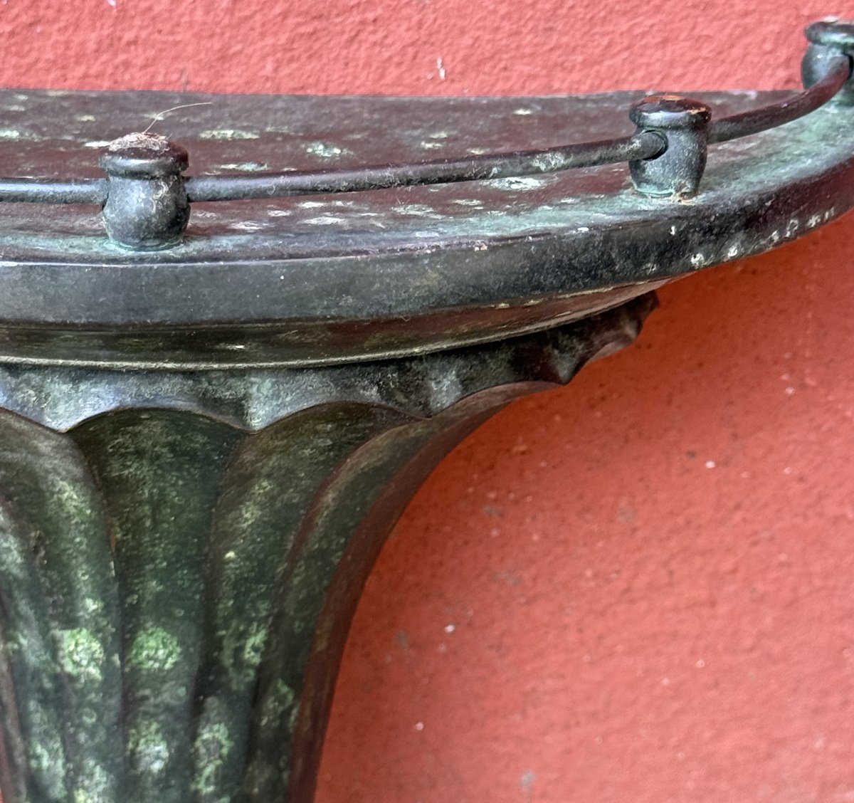 Pair Of Small Wall-mounted Consoles In Patinated Bronze, Early 20th-century Neoclassical Style-photo-4