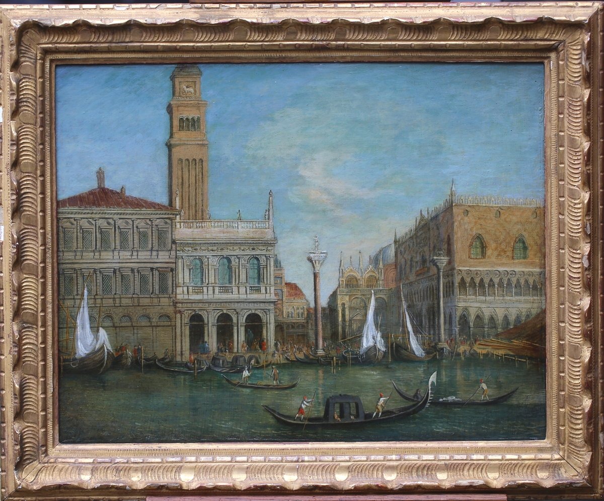 Ecole vénitienne du XIXe, suiveur de Michele Marieschi, Vue de la Piazzetta à Venise