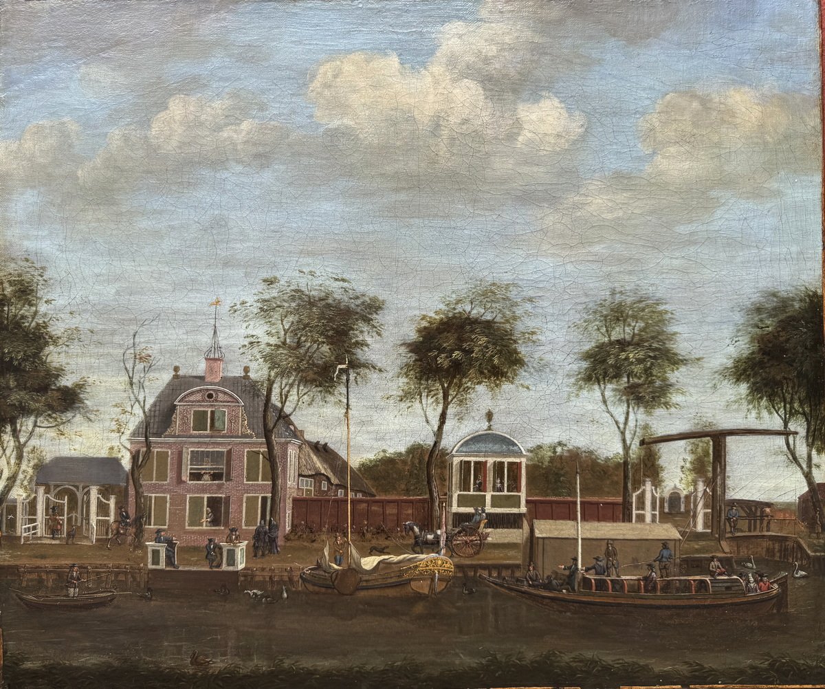 Paulus Constantin LA FARGUE 1729-1782 attribué à, vue des Buitenplaats sur la rivière Vecht.-photo-2