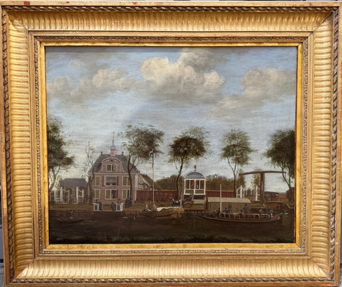 Paulus Constantin LA FARGUE 1729-1782 attribué à, vue des Buitenplaats sur la rivière Vecht.