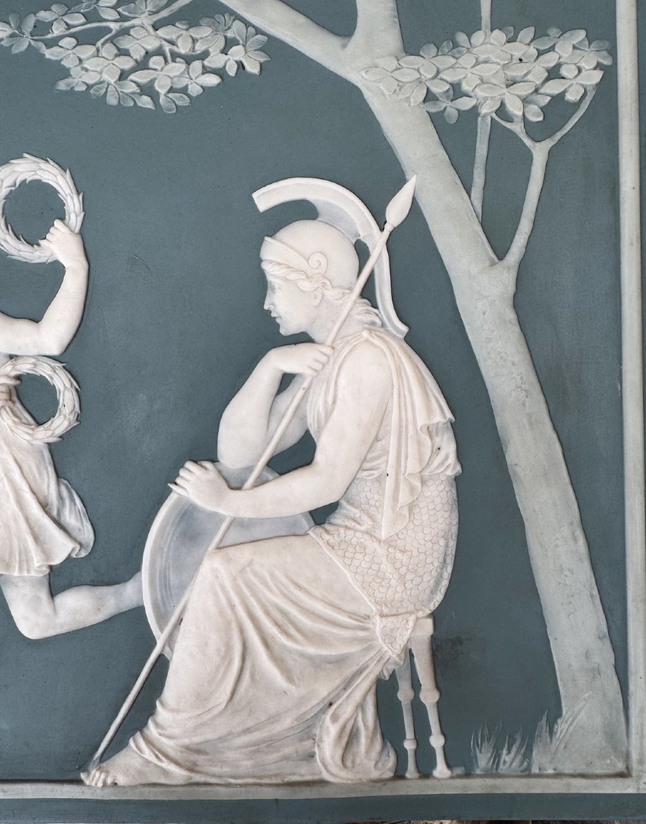 Large German Porcelain Plate, Ges.gesch, Wedgwood-style, Neoclassical Design, Period N.iii-photo-2
