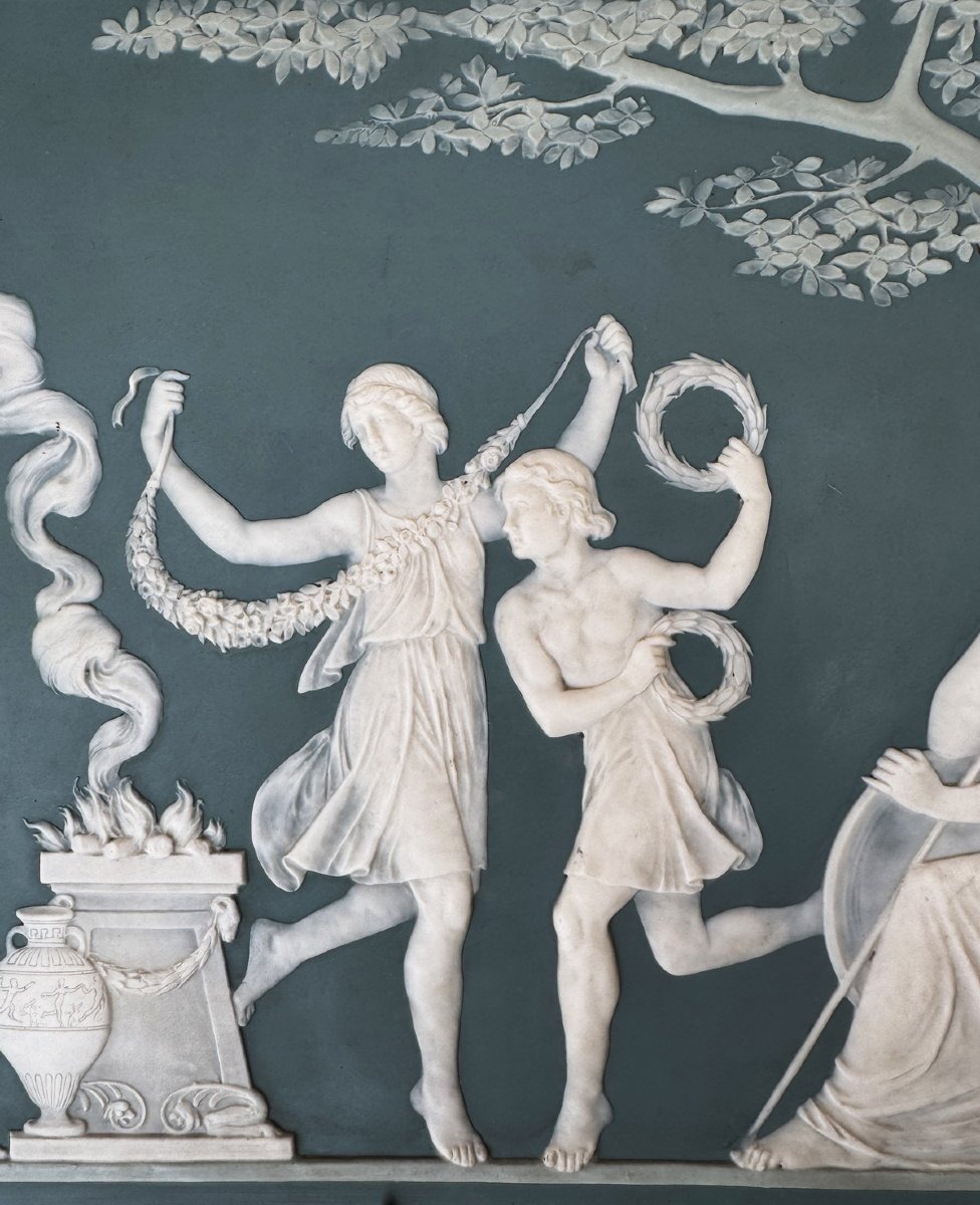 Large German Porcelain Plate, Ges.gesch, Wedgwood-style, Neoclassical Design, Period N.iii-photo-3