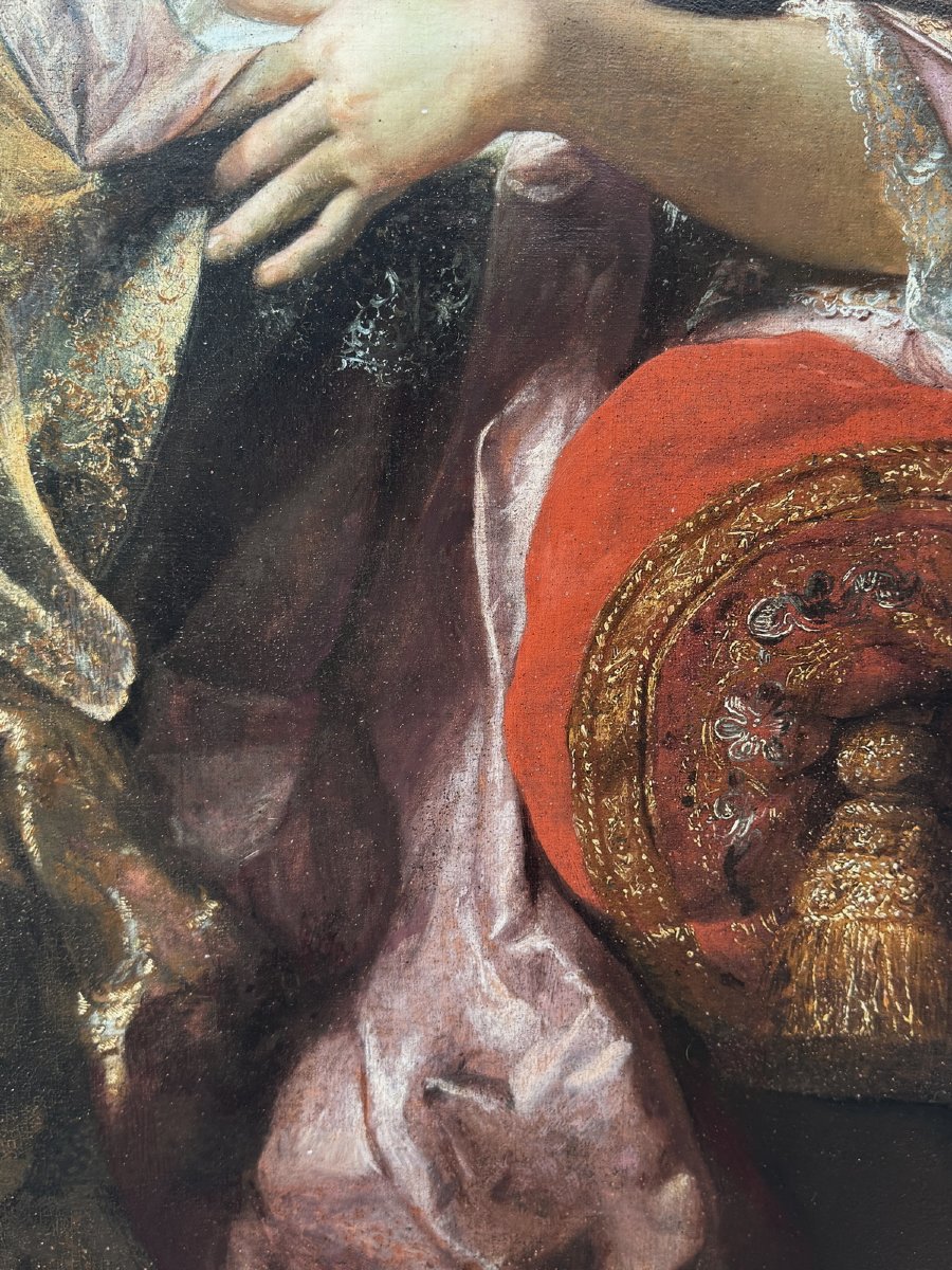 Henri Gascar attribué à, portrait de Mme de Montespan en Vénus et cupidon.-photo-1