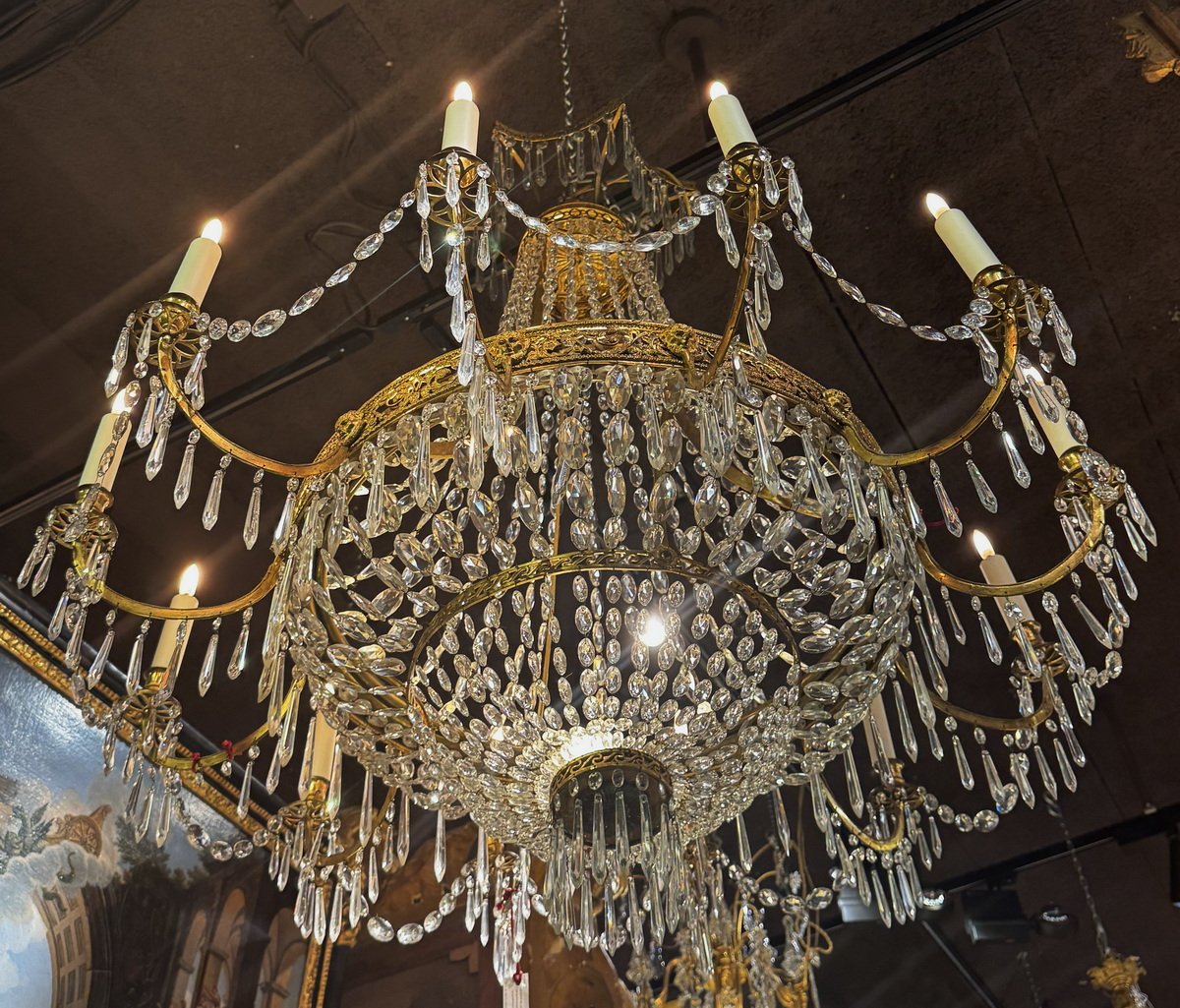 Lustre corbeille Neoclassique Europe du Nord fin XVIIIème -photo-2