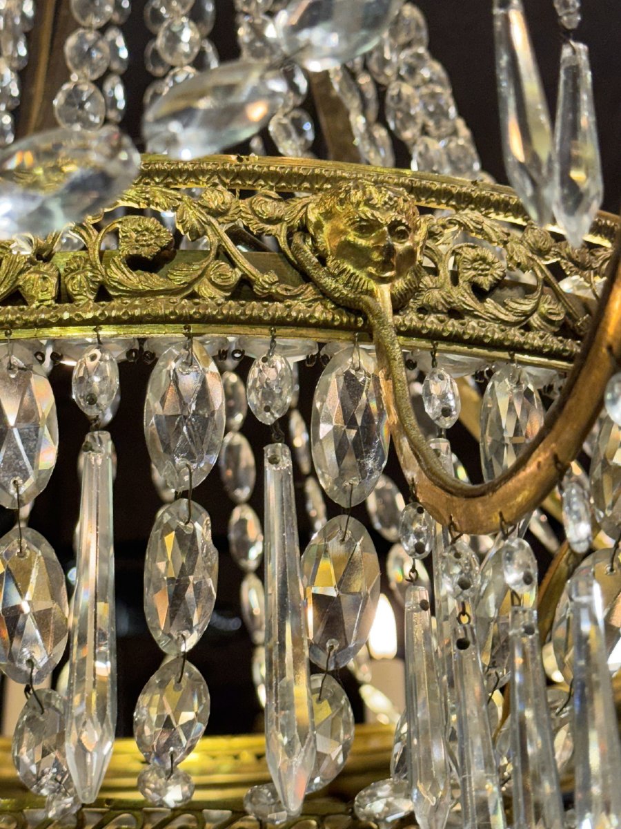Lustre corbeille Neoclassique Europe du Nord fin XVIIIème -photo-3