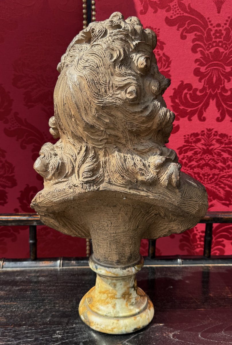 Fernando Ciancianaini dit CIAN 1889-1954 buste d'enfant style Louis XIV en terre cuite.-photo-3