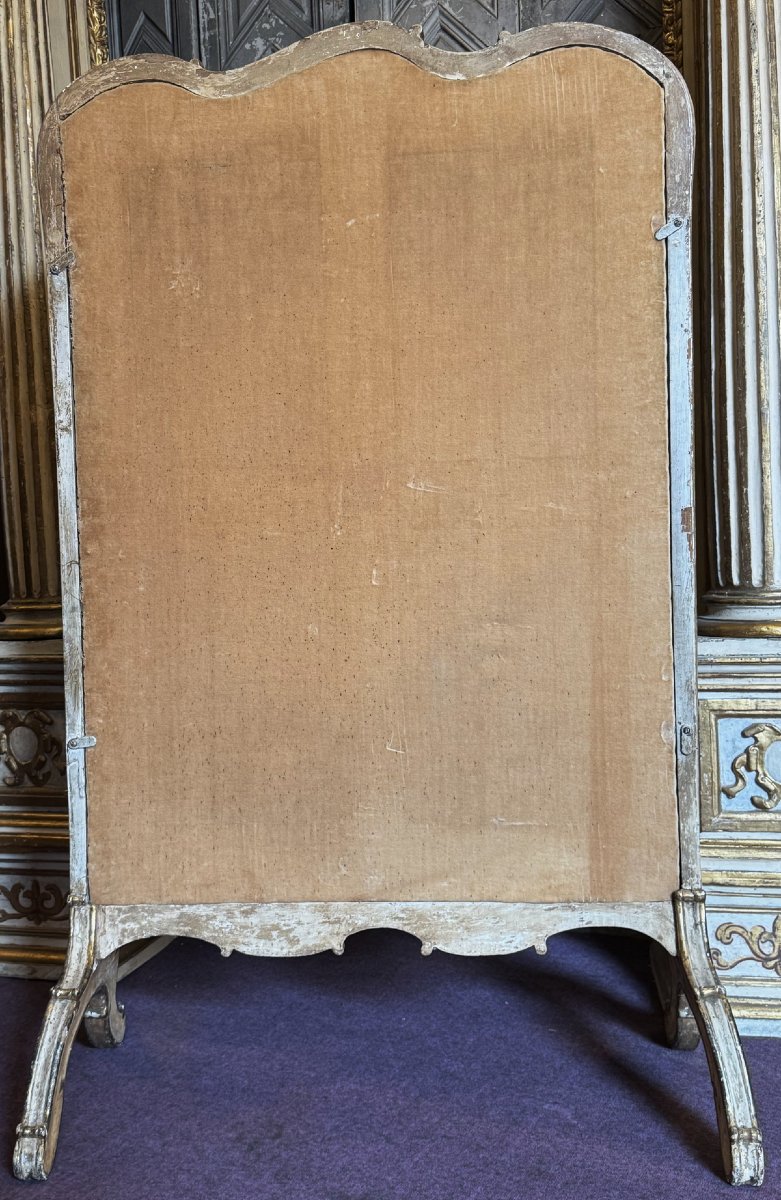 18th-century Italy, Very Significant Fireplace Screen, Tapestry Depicting Moses.-photo-4
