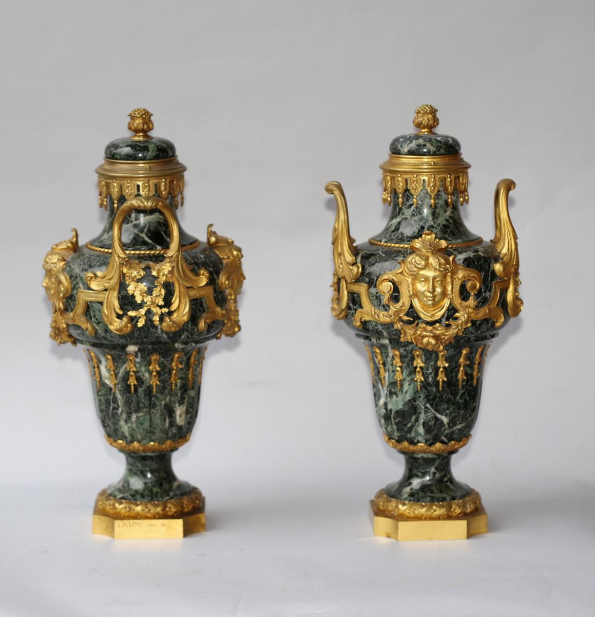 Paire De Vases Couverts Style Régence Circa 1880-photo-2