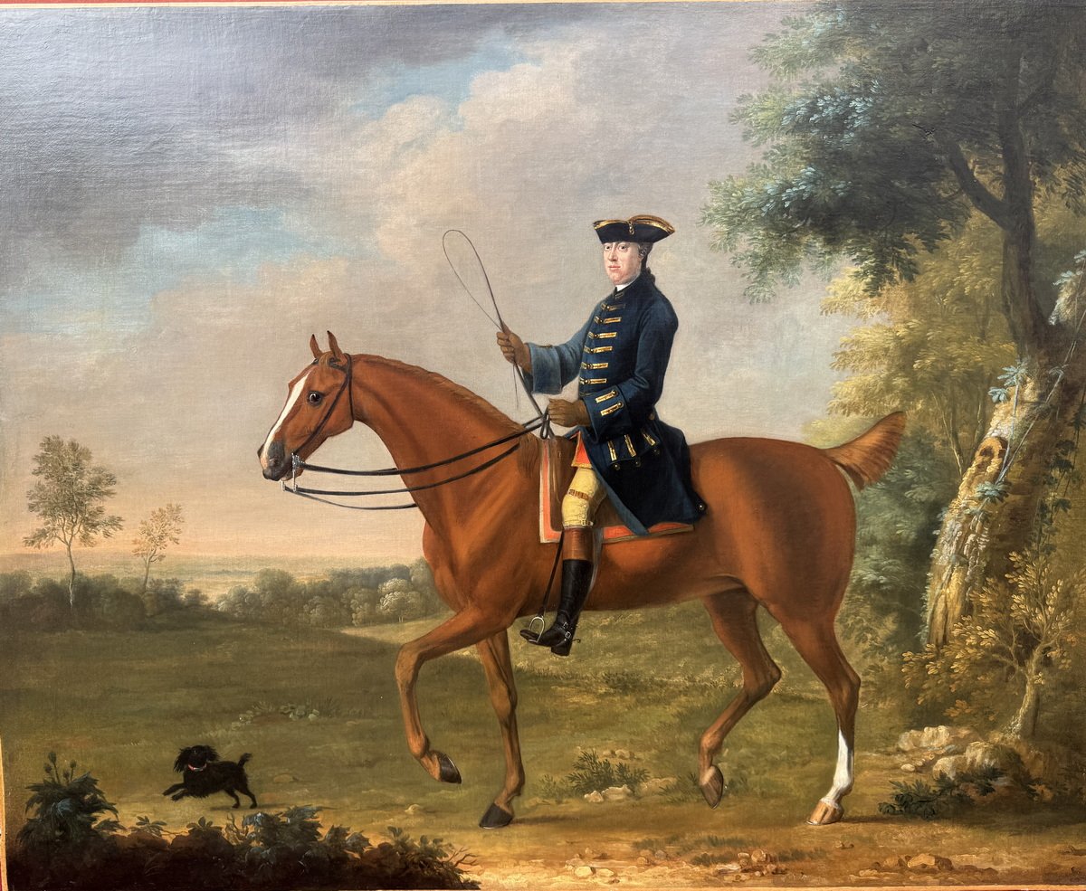 Francis I SARTORIUS 1734-1804 portrait d'un gentilhomme sur son cheval de chasse.-photo-2