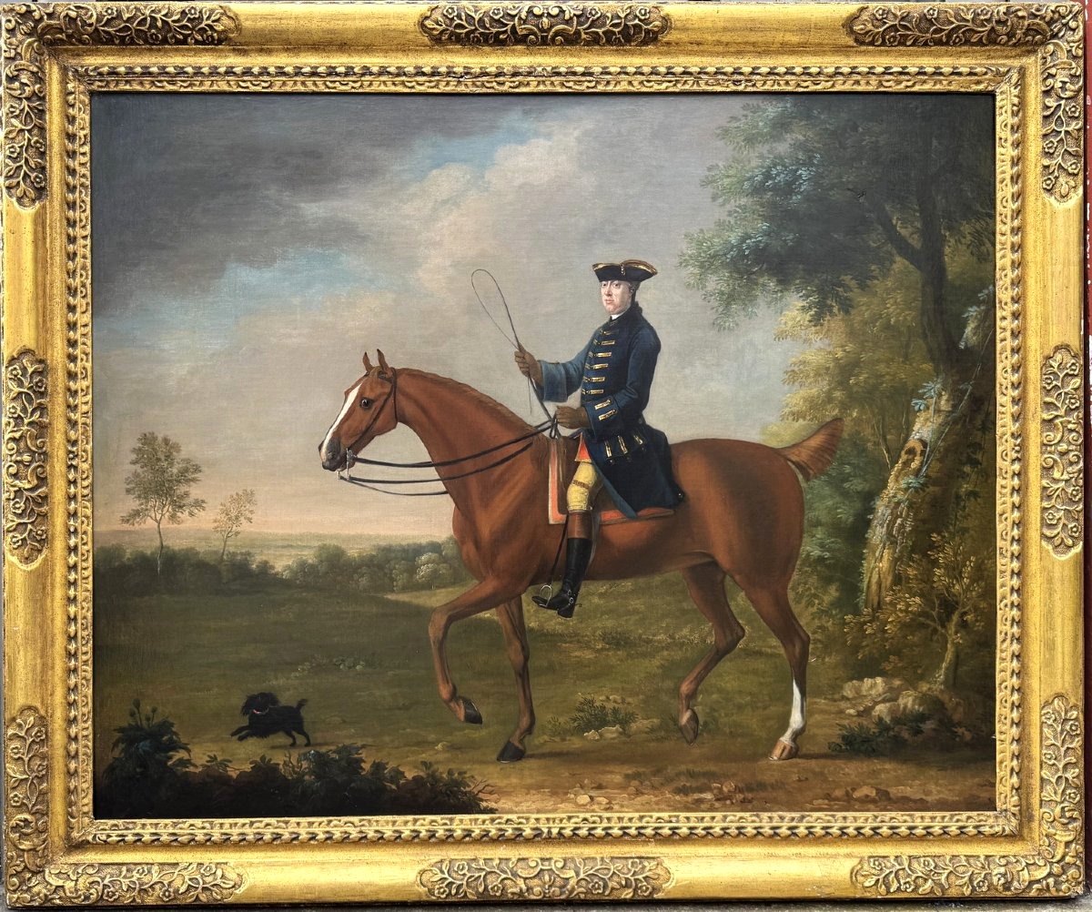 Francis I SARTORIUS 1734-1804 portrait d'un gentilhomme sur son cheval de chasse.