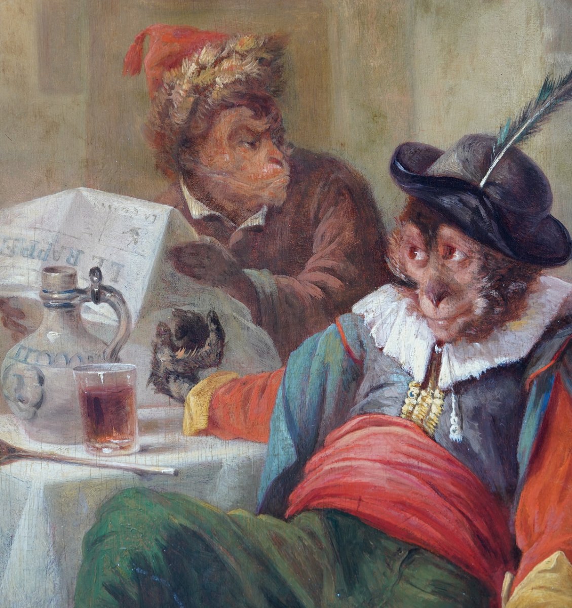 Zacharie Noterman, 1824–1890, *monkeys Reading Their Newspapers*, Oil On Mahogany Panel.-photo-4