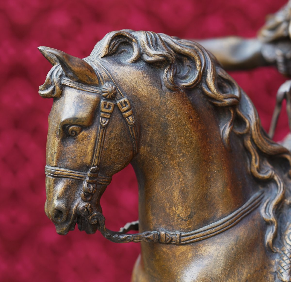 Francois GIRARDON 1628-1715 d'après,  Louis XIV à cheval , épreuve en bronze circa 1880-photo-3