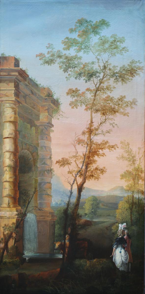 French School Early XIX Follower De Hubert Robert-photo-3