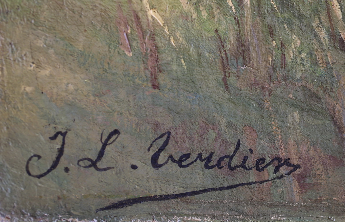 Jean louis Verdier 1849-1895 "bergere et troupeau a la sortie de BLOIS-photo-2