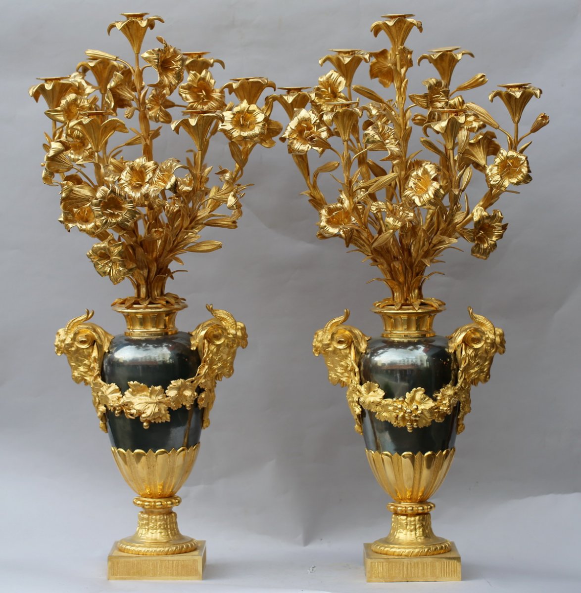 Pair Of Monumental Candelabra Nineteenth Time