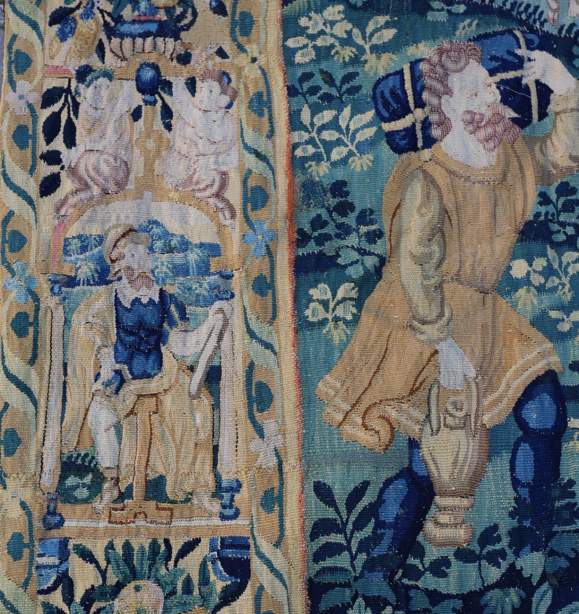 Tapisserie Des Flandres-audenarde XVIème, Le Roi Salomon Et La Reine De Saba.-photo-1