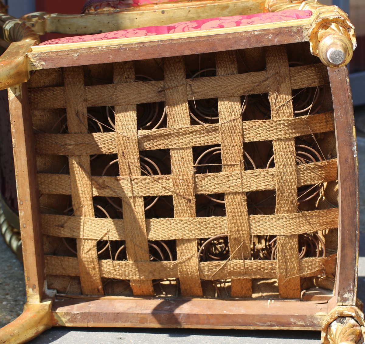 Paire De Fauteuils d'Apparat En Bois Doré, Venise Circa 1840-photo-4