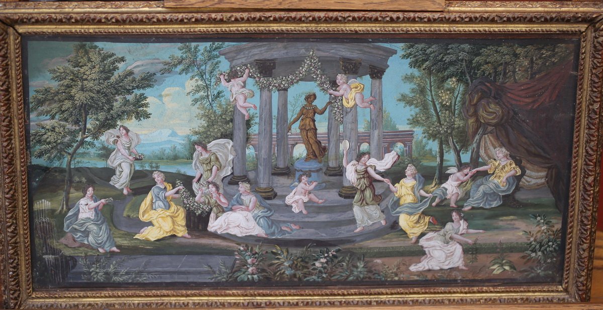 Ecole Française époque Louis XIV, Le Temple De Diane, Gouache.