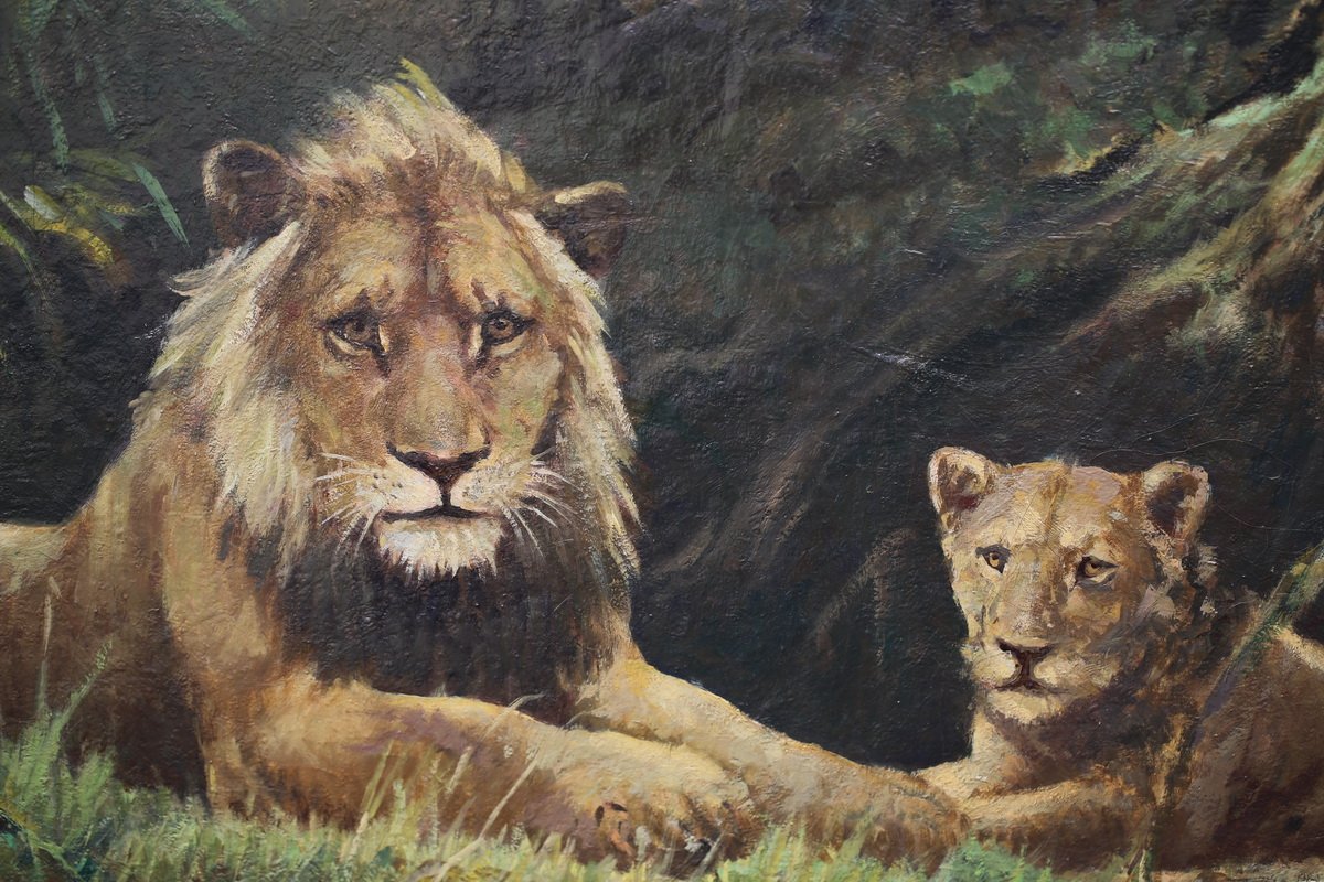 Ecole Française Début XXème, Lion Et Lionne.-photo-2