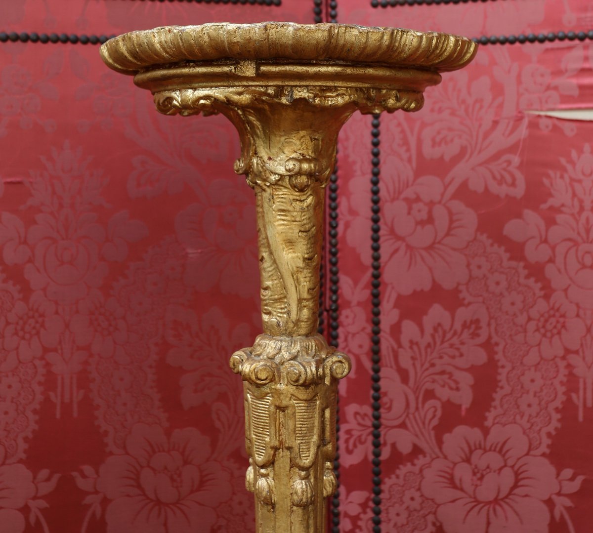 Selette In Golden Wood And Carved Regency Style.-photo-2