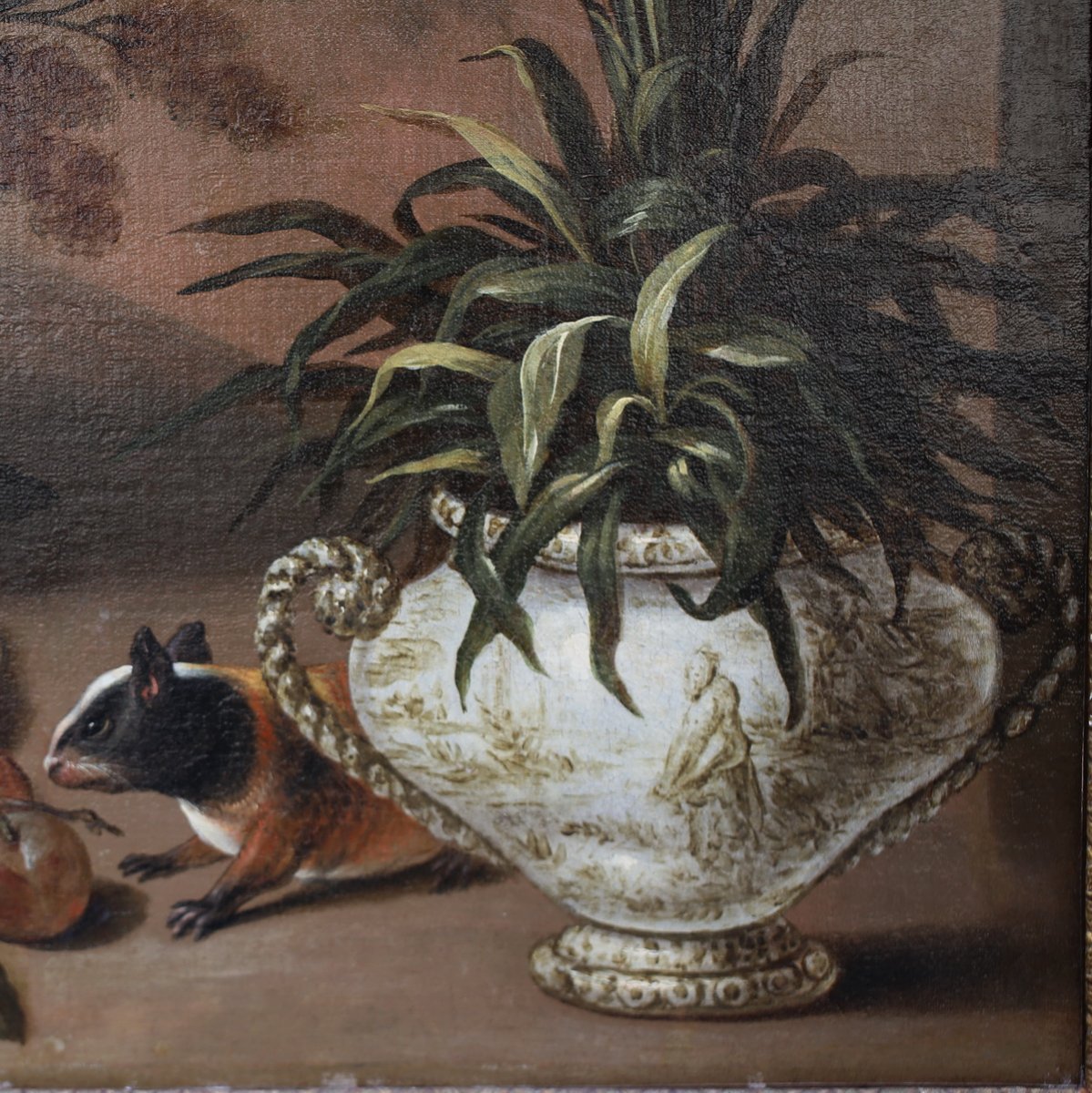 Pierre Nicolas Huilliot 1674-1751 Attributed To, Still Life With Flowers And Guinea Pigs.-photo-3