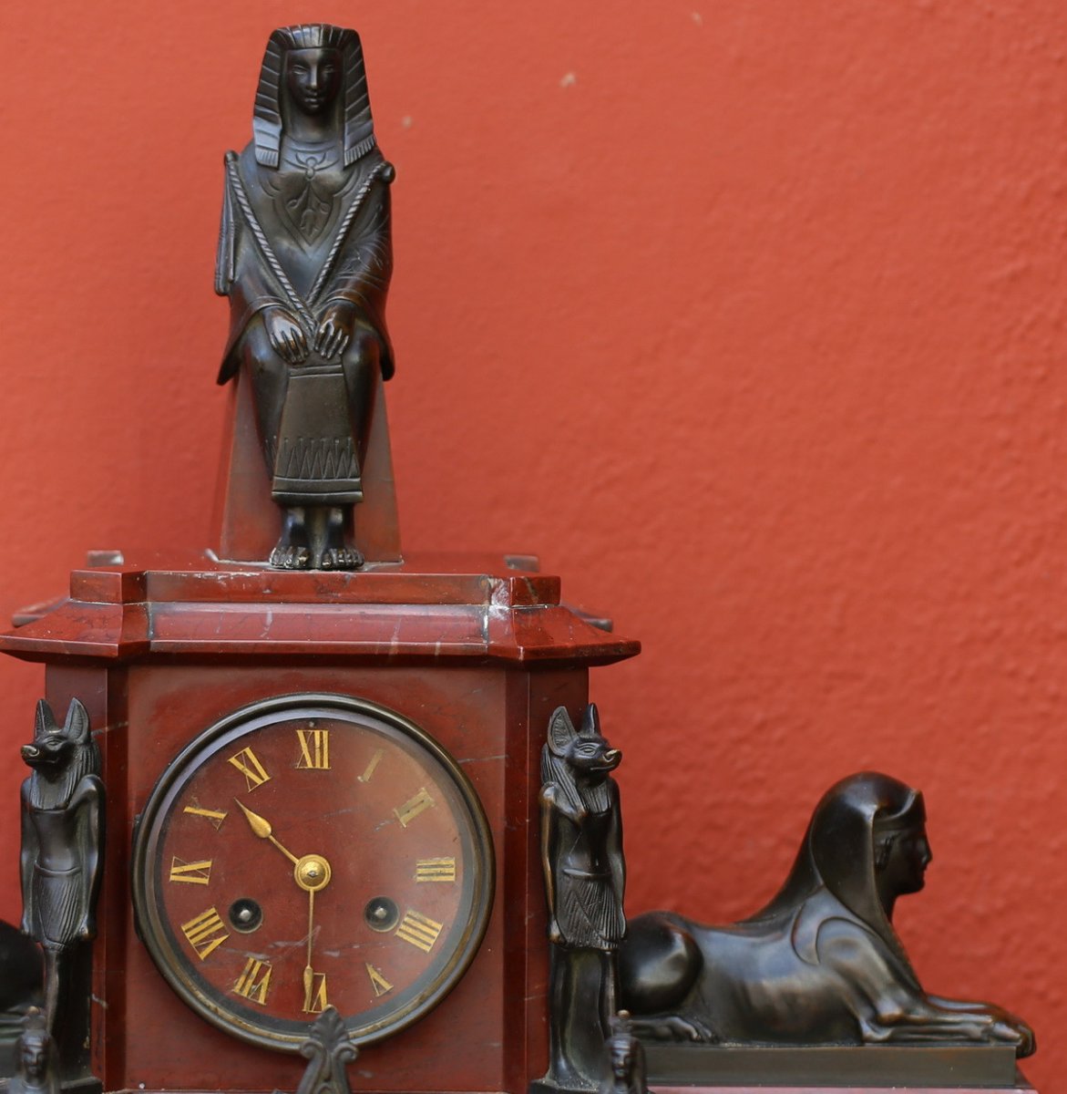 Pendule Encrier De Bureau Egyptomania Circa 1880-photo-1