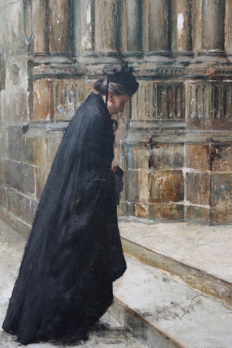 Fernand Sabatte 1874-1940, Under The Porch Of The Church.-photo-1