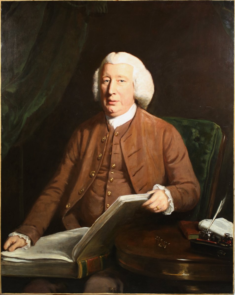 Robert Edge Pine 1730-1788 Attribué à, Portrait d'Homme Feuilletant Un Livre.-photo-2