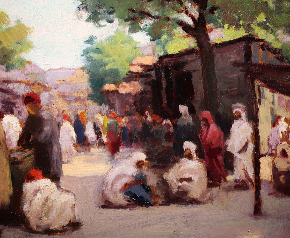 Dario Mecatti 1909-1976, Market Scene In Morocco.-photo-2