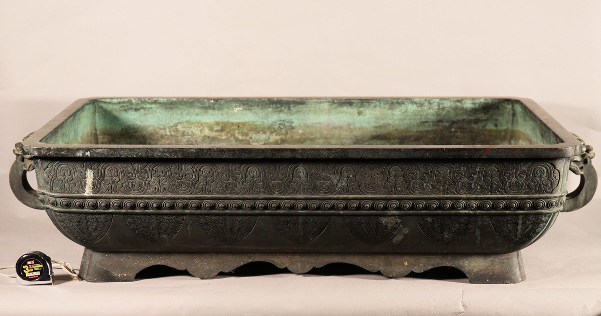 Important Planter In Bronze China Nineteenth-photo-2