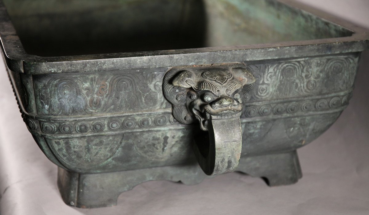 Important Planter In Bronze China Nineteenth-photo-3