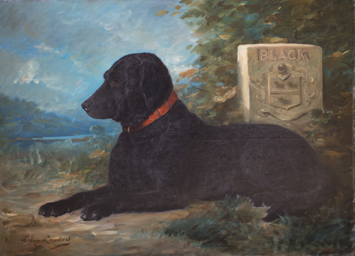 Eugène Lambert 1825-1900  "portrait Du Chien Black"-photo-2