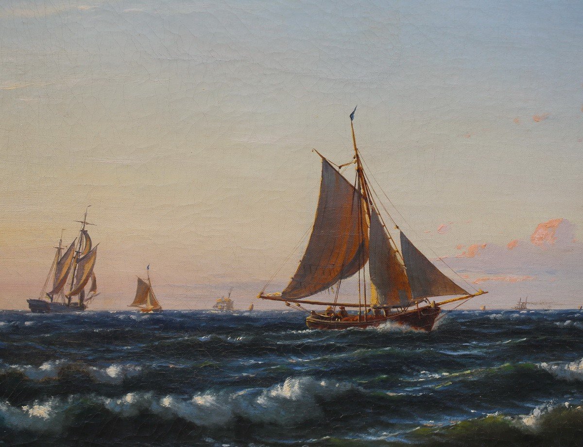 Christian Eckardt 1816-1888, Paysage Marine.-photo-1