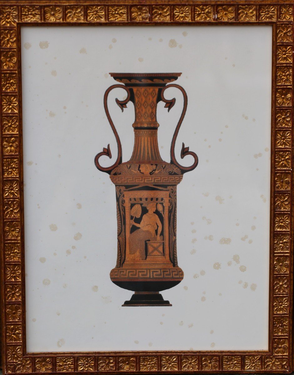 Engravings End Of XIXth Greek Vases.-photo-3
