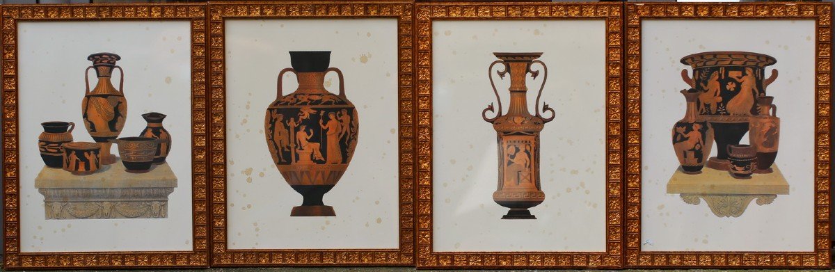 Engravings End Of XIXth Greek Vases.