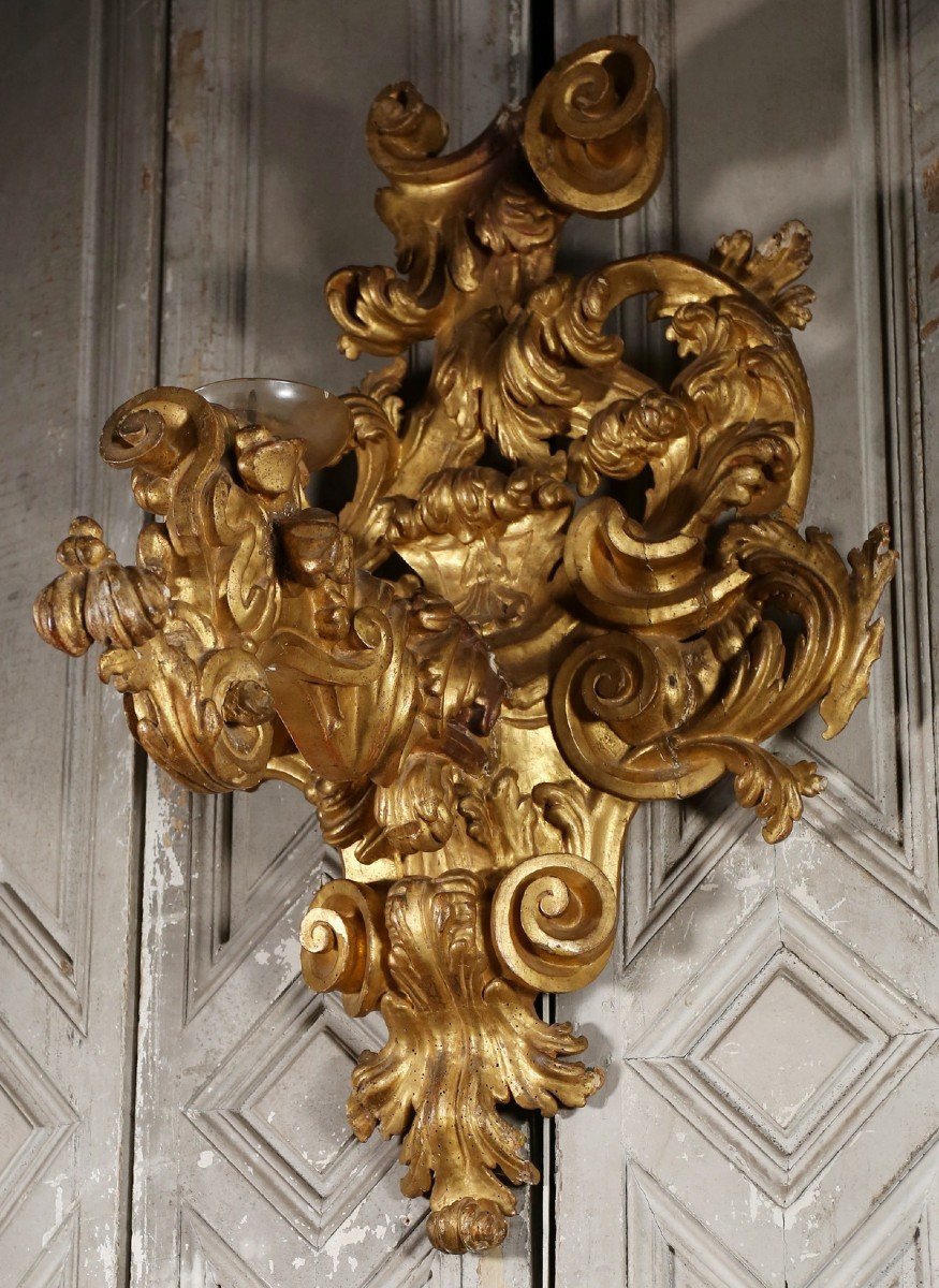 Paire d'Appliques Baroques Italie XVIIIème-photo-3