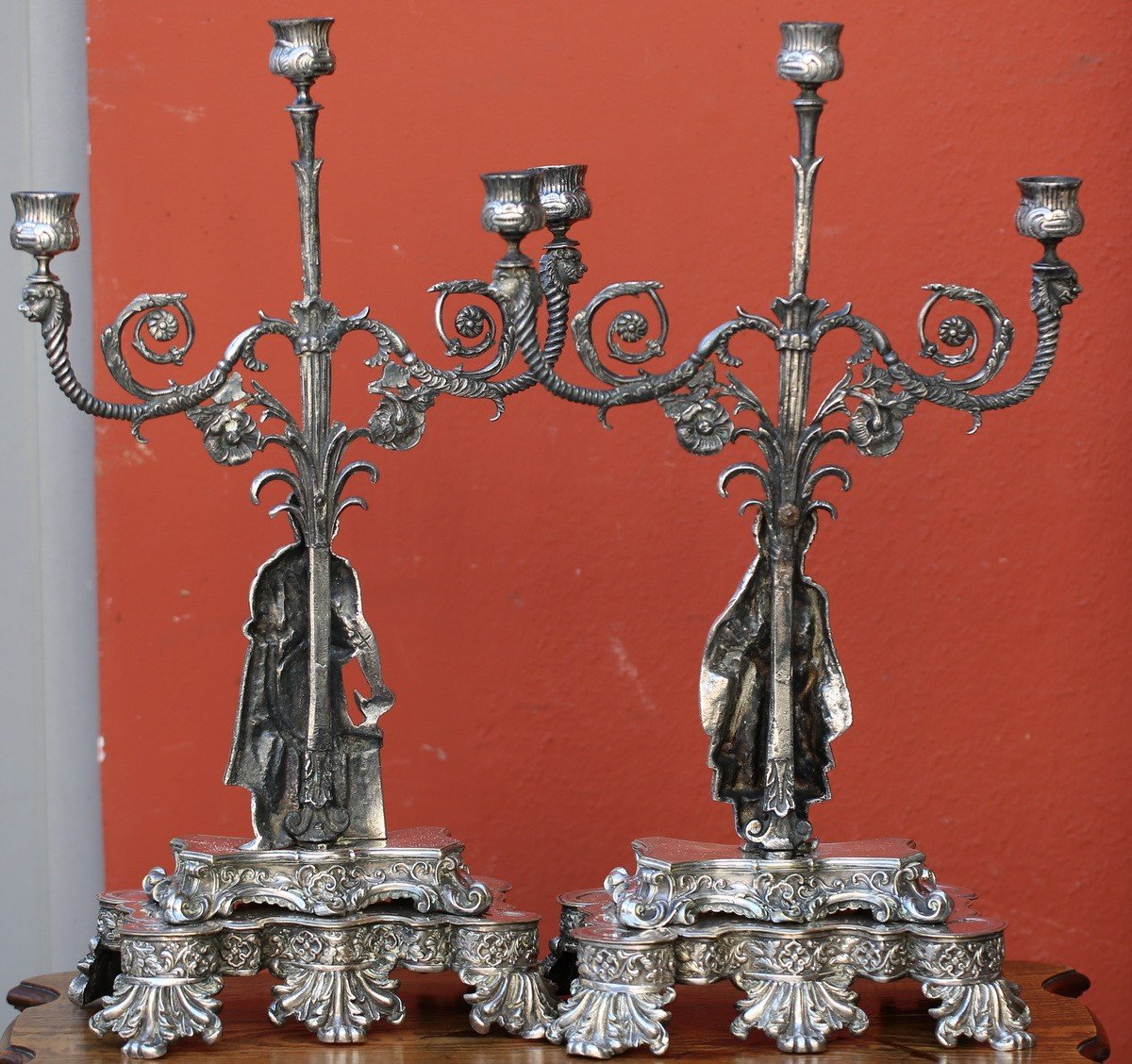 Paire De Candélabres  Décor Turc Circa 1850.-photo-4