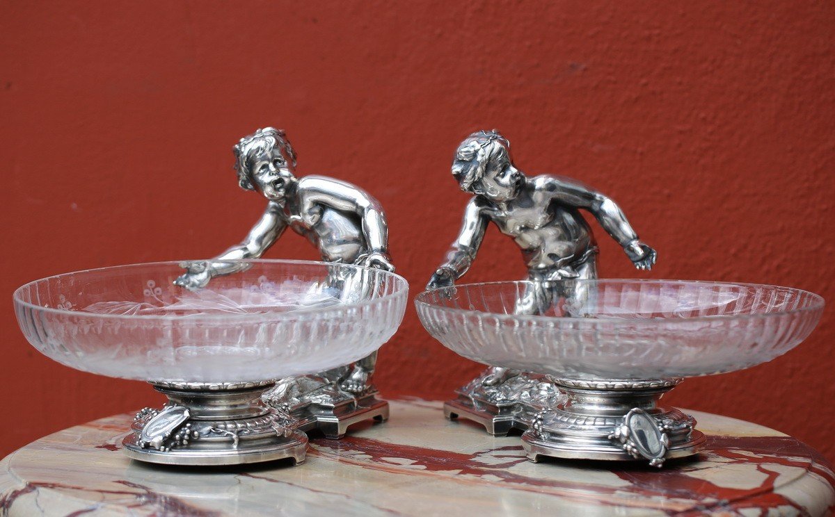 Maison Christofle In Paris, Pair Of Cups Display.