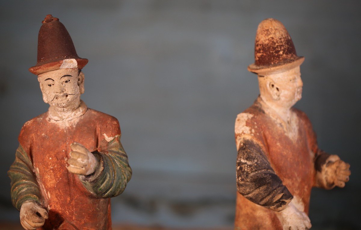 Chine Dynastie Ming 1348-1643, Deux Cavaliers Musiciens.-photo-4