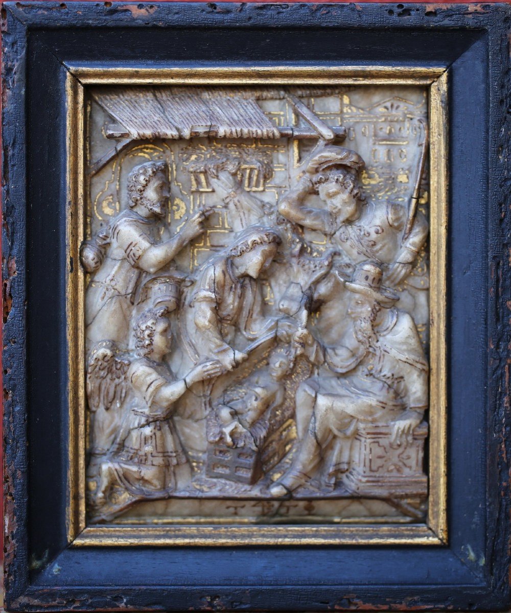 Set Of Nine Alabaster Bas-reliefs Mechelen, Circa 1600-photo-2