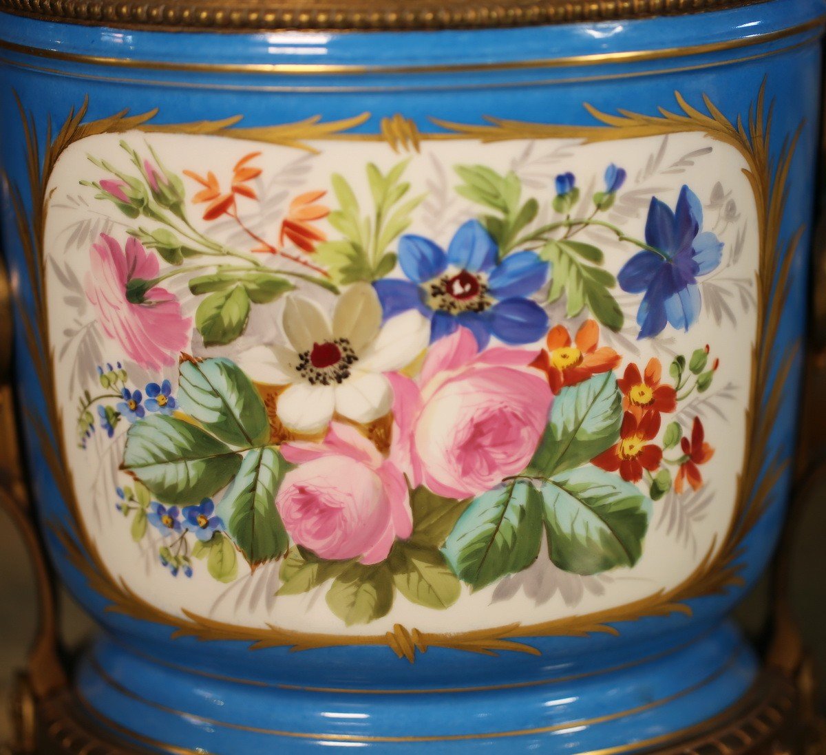 Porcelaine De Paris Vers 1860, Paire De Caches-pots.-photo-2