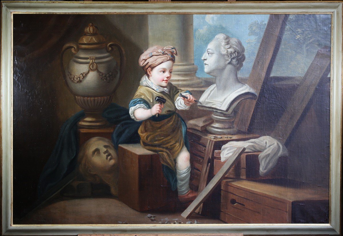 Carl Van Loo 1705-1765 d'Après, l'Architecture Et La Sculpture.-photo-2