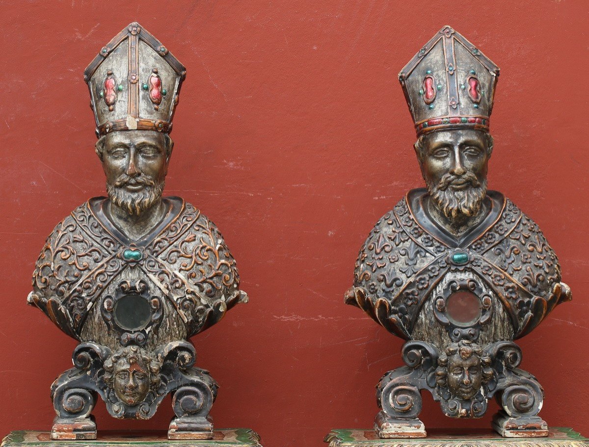 Pair Of Reliquary Busts Italy XVIII